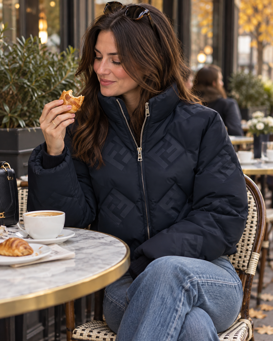 Midnight Monogram Cropped Puffer Jacket