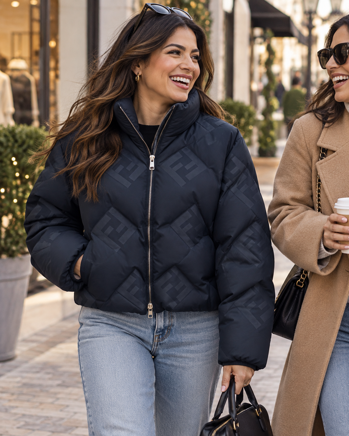 Midnight Monogram Cropped Puffer Jacket