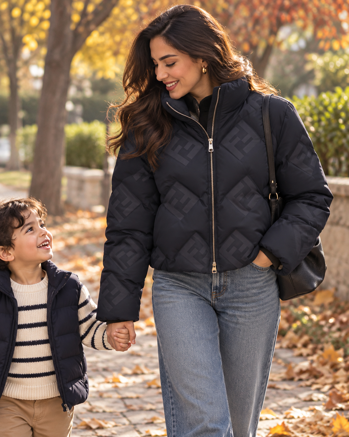 Midnight Monogram Cropped Puffer Jacket
