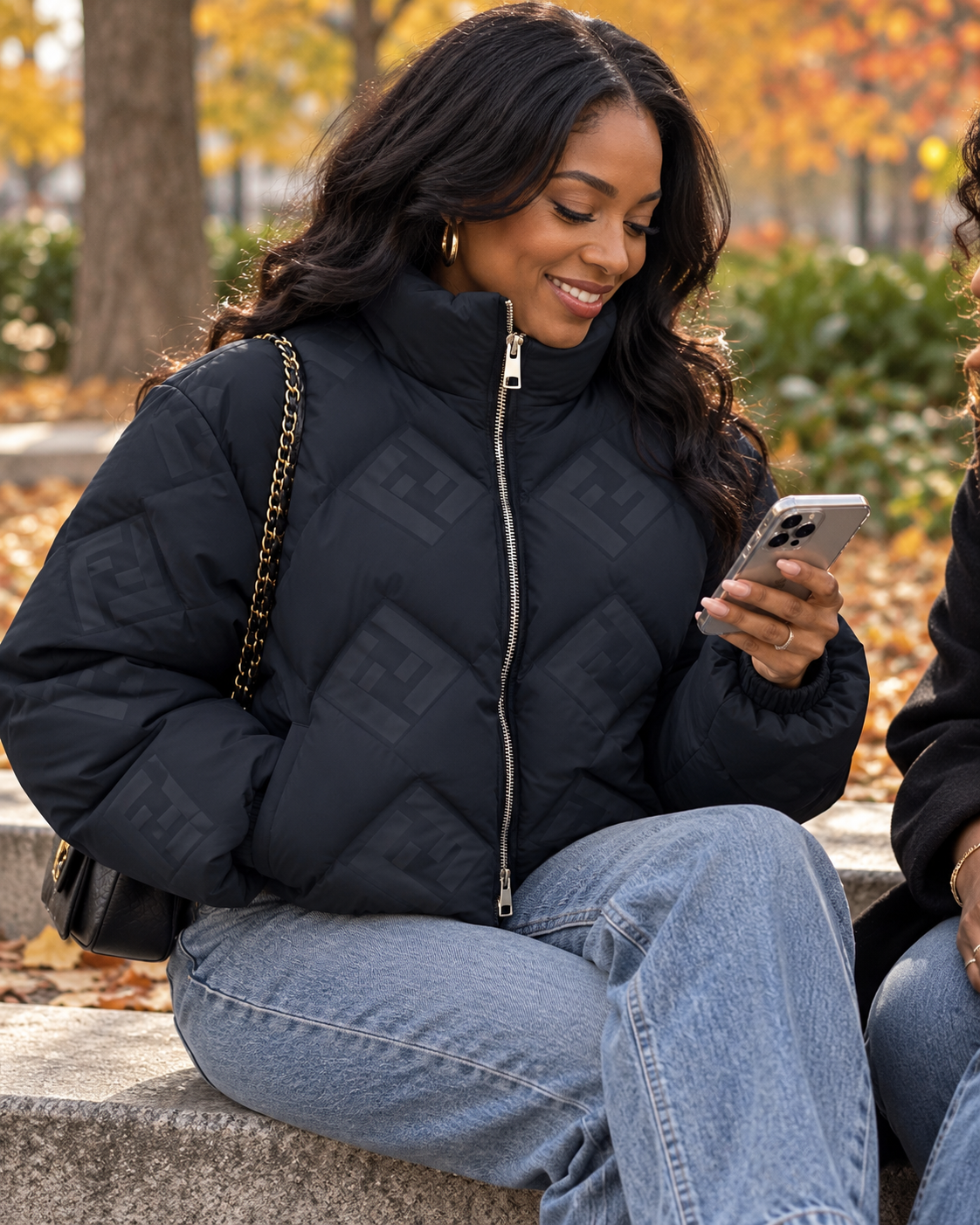 Midnight Monogram Cropped Puffer Jacket