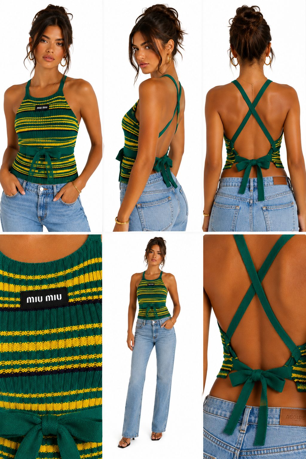 Green & Yellow Backless top