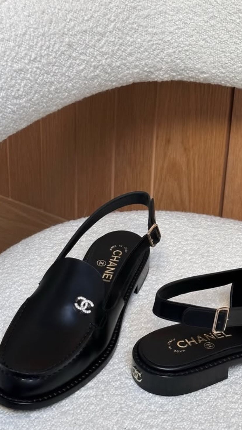 Black Sling Loafers