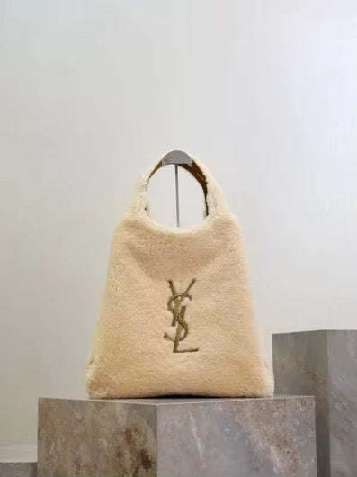 Shearling Tote with wallet