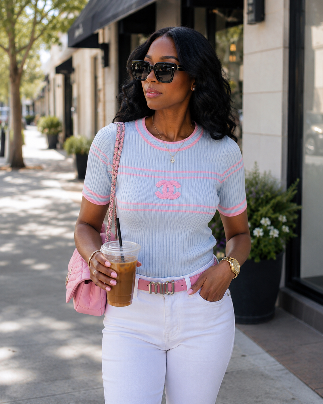 Sewn Circle Neck Top