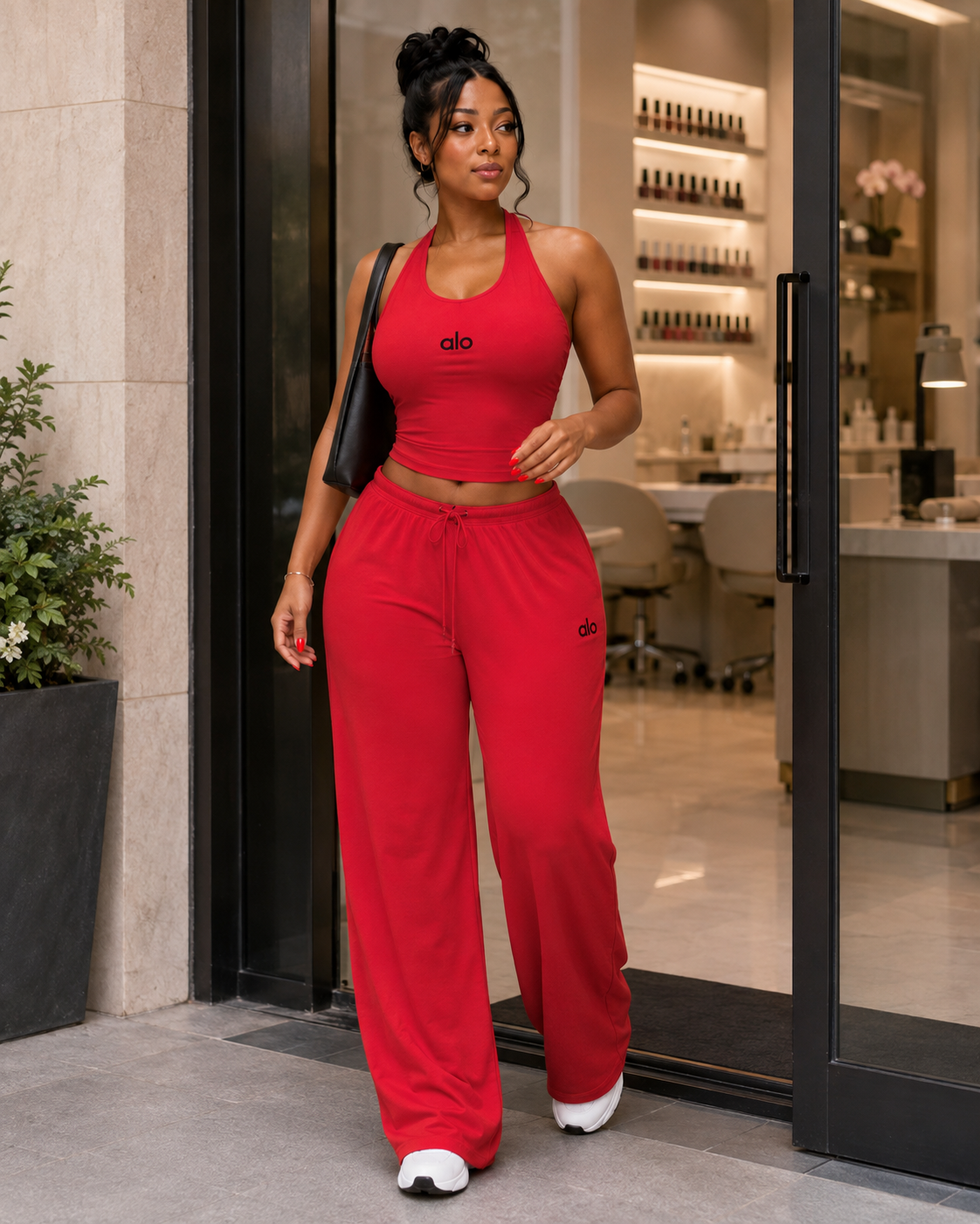 Stretchy halter top pant set | POPULAR