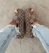 Brown chunky sandals