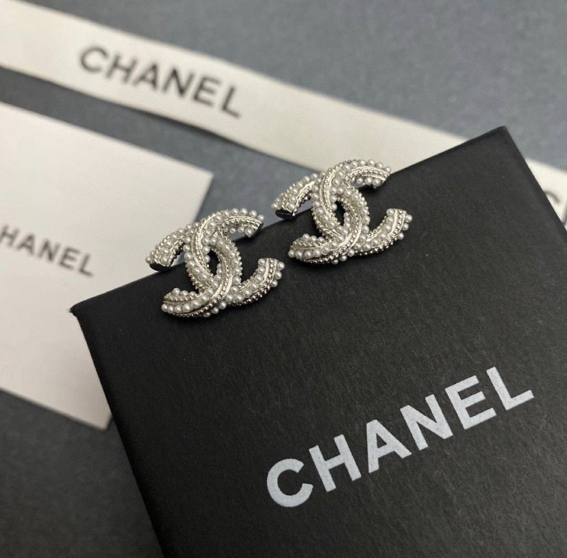 silver bedazzled earrings