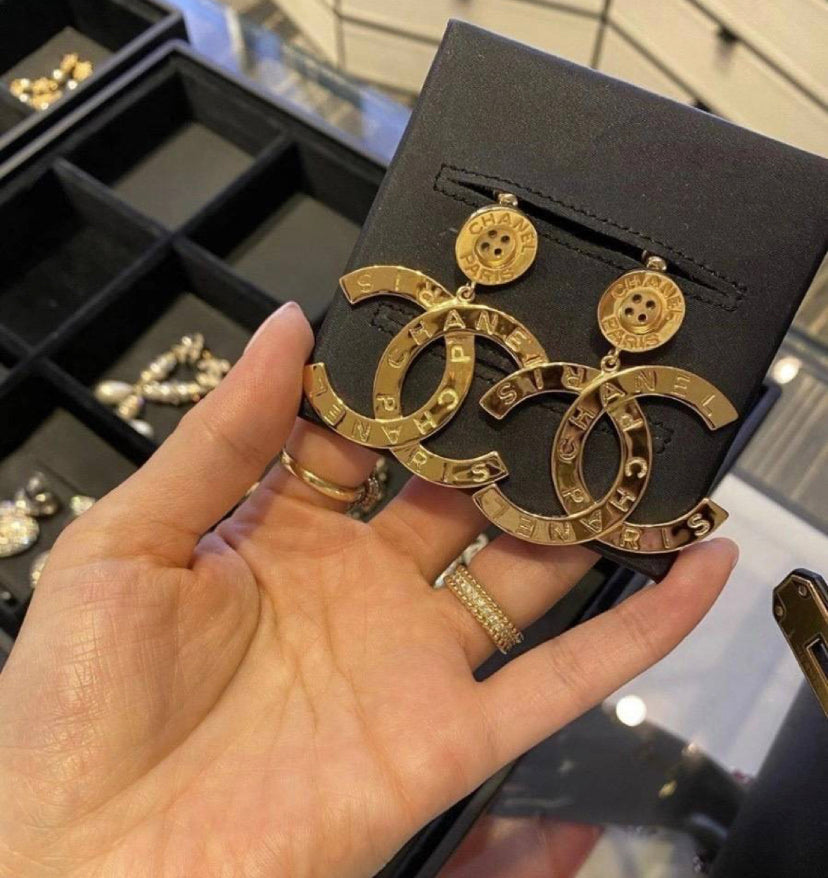 Gold Button earrings
