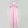 Pink floral dress with slit