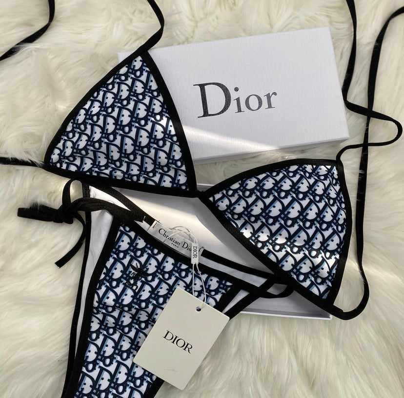 Navy, Baby blue & White Bikini