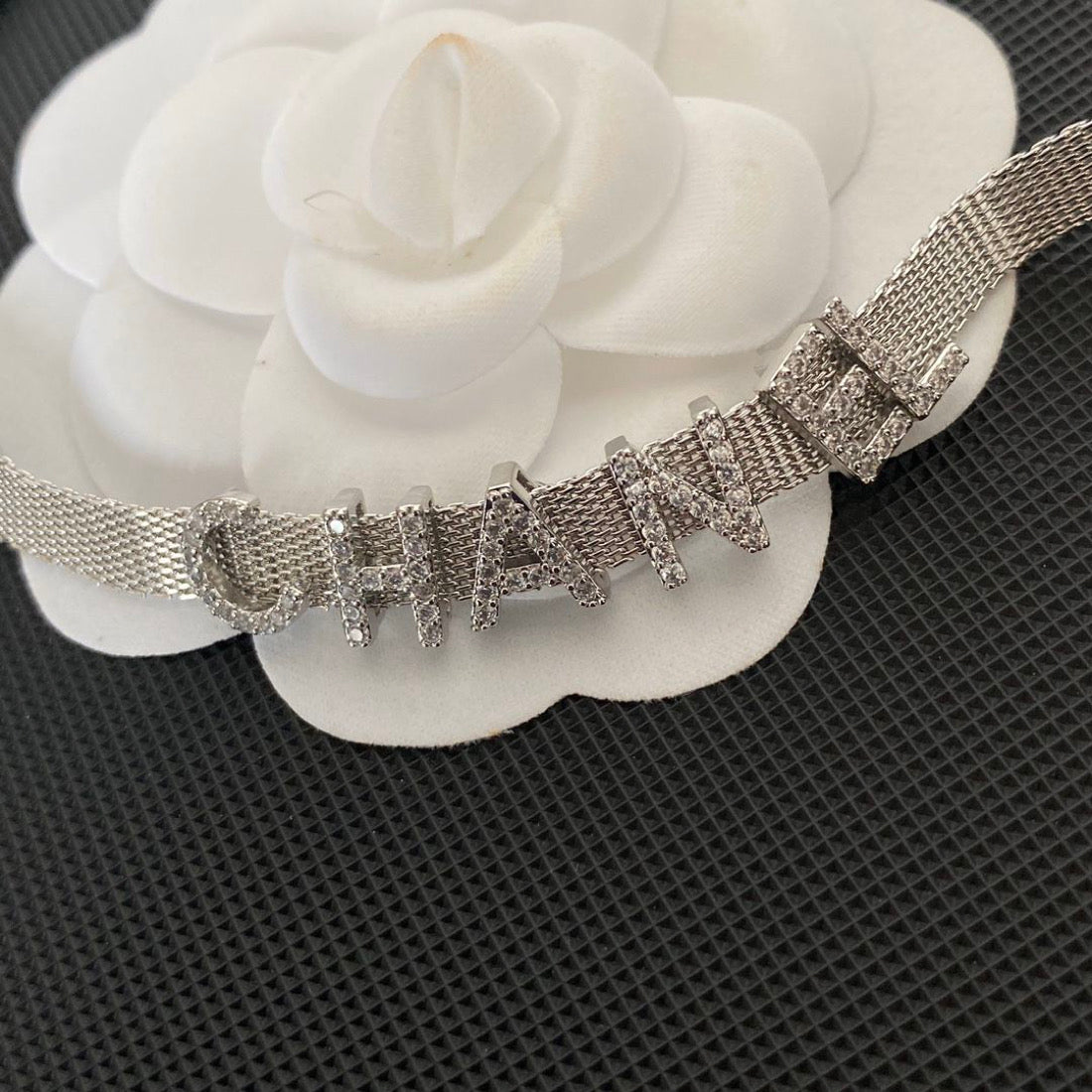 Silver choker with letters