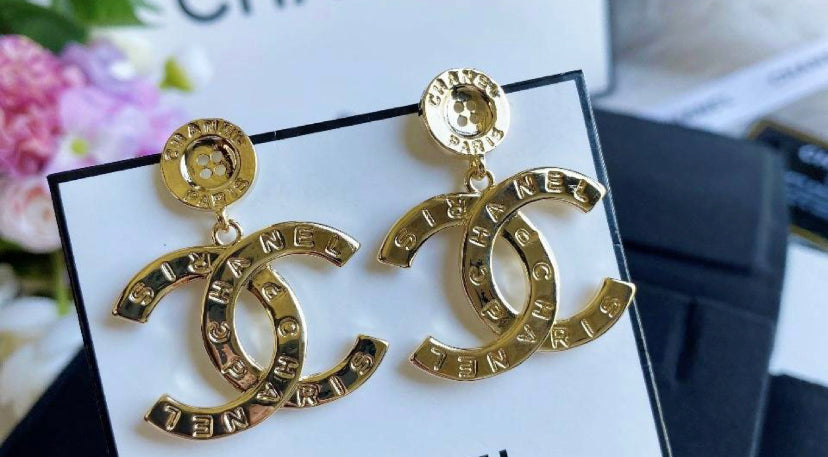Gold Button earrings